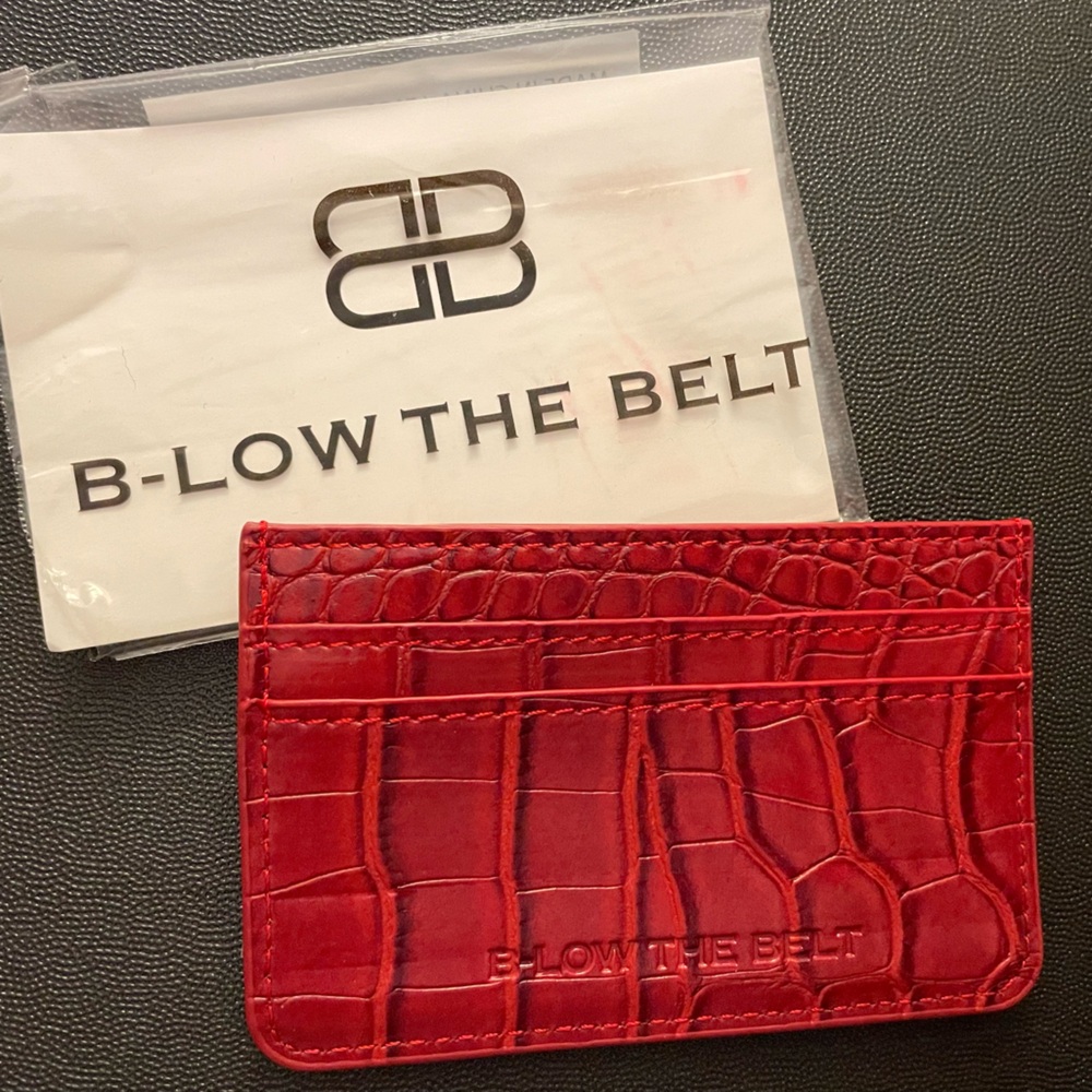 NWT B-Low The Belt Red Croc Card Holder